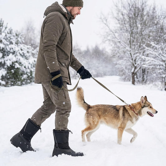 Furuian Insulated Snow Boots for Men Waterproof Winter Boots for Men Outdoor Non Slip Hiking Snow Duck Boot Mens Winter Duck Boot with an Insulated Inner Liner