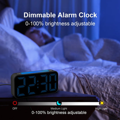 Topski Loud Alarm Clocks for Bedrooms Heavy Sleepers, Plug-in Digital Bedside Clock with Night Light, Large Display, Dual Alarm, Snooze, Dimmable for Kids Teens Boys Girls