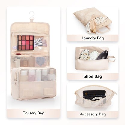 10 Set Compression Packing Cubes for Travel Women Mom,OlarHike Luggage Clothes Storage Gifts for Travelers,Airplane/Cruise/Car/Train Travel Essentials,Compressible Expandable Saver Space Bags(Beige)