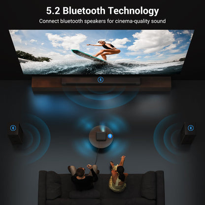 Official Licensed Netflix Smart Projector, HAPPRUN Projector 4K with Wifi and Bluetooth, DoIby Audio, Built-in Apps, Native 1080P 1000ANSI, Electric Focus, Portable Projector for Home Cinema, Bedroom