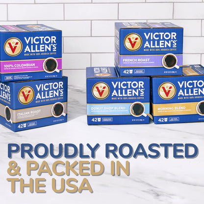 Victor Allen's Coffee Variety Pack (Morning Blend, 100% Colombian, Donut Shop Blend, and French Roast), 96 Count, Single Serve Coffee Pods for Keurig K-Cup Brewers