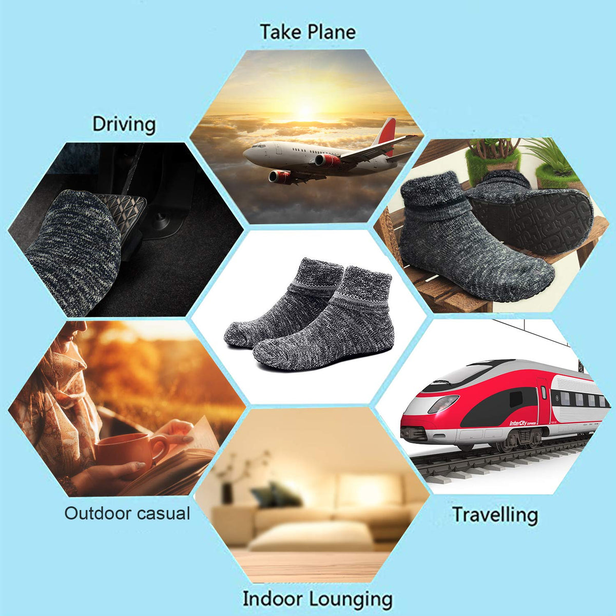 Autumn slipper socks Casual House Socks Black