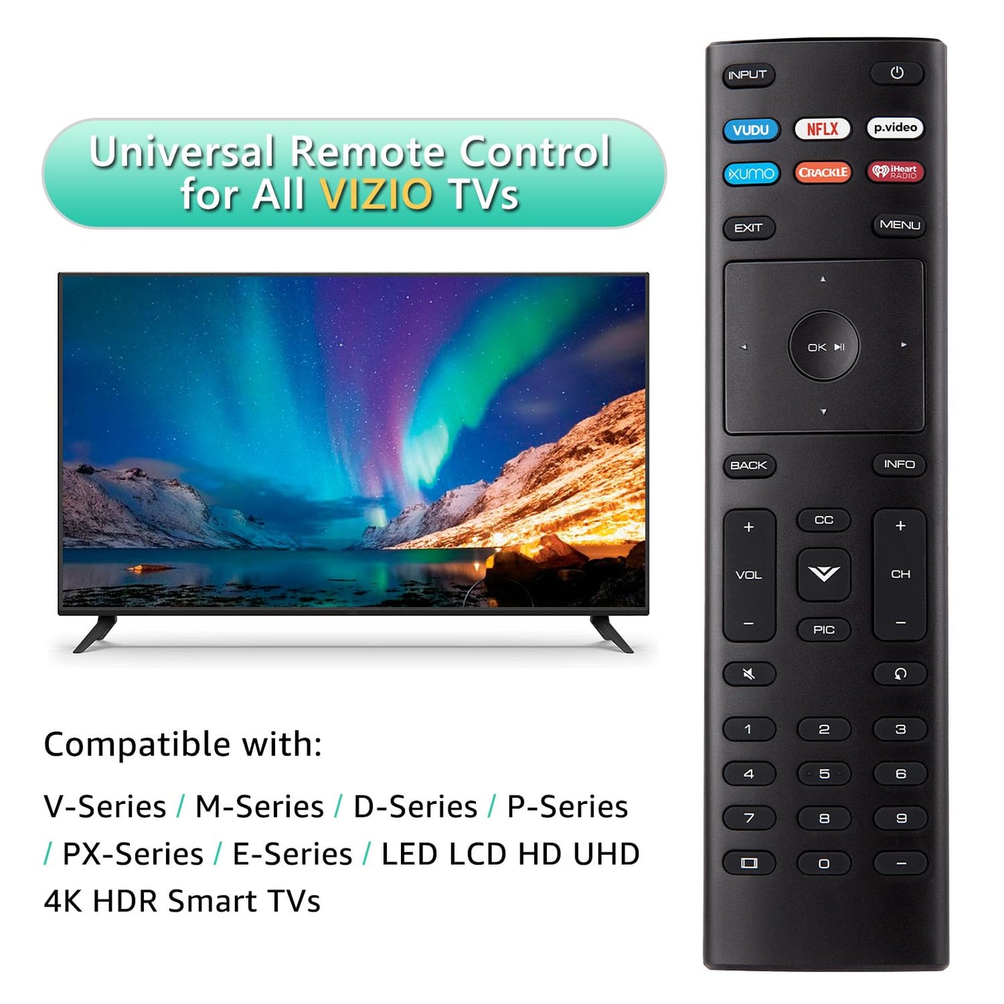 Universal for VIZIO Smart TV Remote Control Replacement XRT136