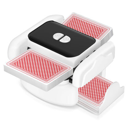 Automatic Card Shuffler for 1-2 Decks, One-Click Shuffling and Manual Mode, Portable Rechargeable (2600mAh) – Compatible with Poker, UNO, Bridge, Spades, Card Games for Adults & Family