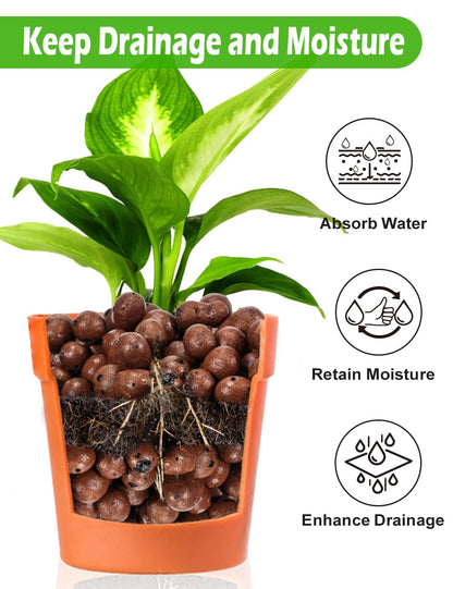 TOYPOPOR Leca Clay Pebbles for Plants, (3 Quarts) Leca Balls, Lightweight Clay Ball, Potting Mix, Grow Media Used for Drainage, Decoration, Aquaponics, Hydroponics and Other Gardening Essentials