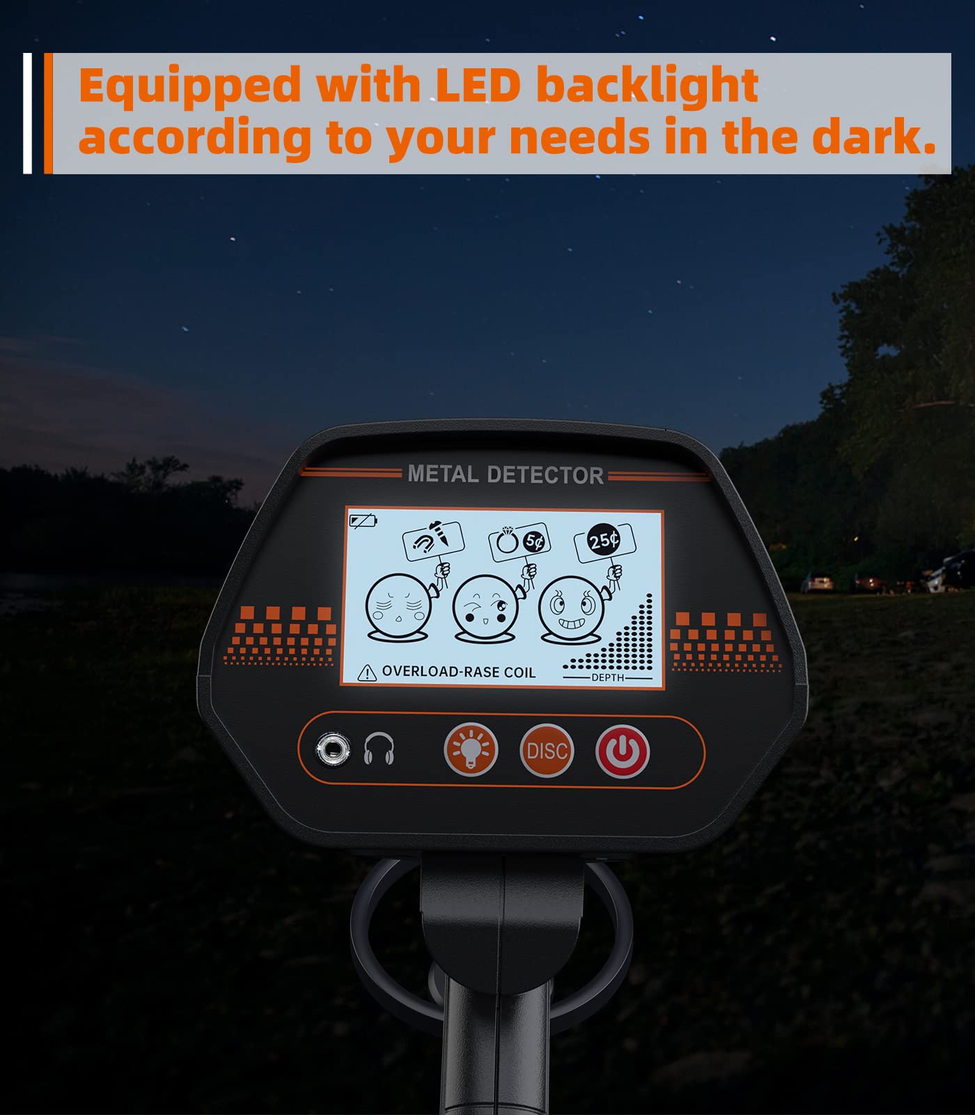 DetectTrek Metal Detector for Kids, 8" Waterproof Metal Detector Kit with Sand Sifter Scoop, Lightweight Gold Detector with DISC Modes & Adjustable Stem for Beach & Backyard Treasure Hunting, MD-4070