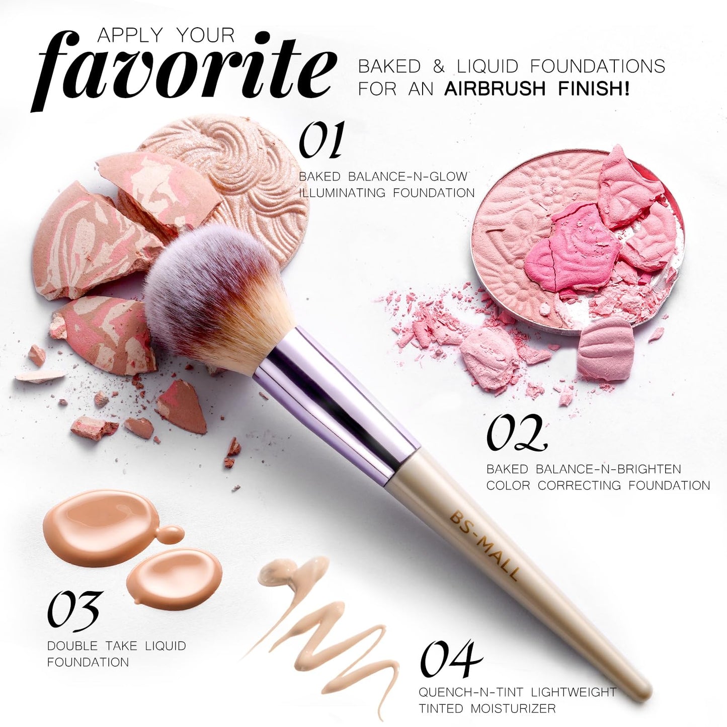 BS-MALL Makeup Brush Set 18 Pcs Premium Synthetic Foundation Powder Concealers Eye shadows Blush Makeup Brushes with black case