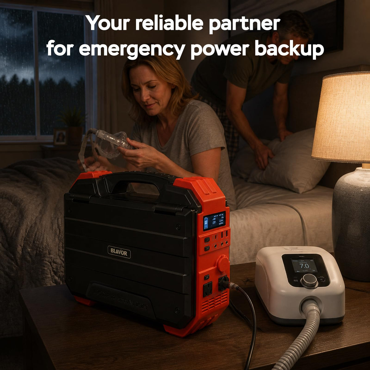 BLAVOR 1600W Solar Generator, 1024Wh Power Station with Built-In 40W Panel