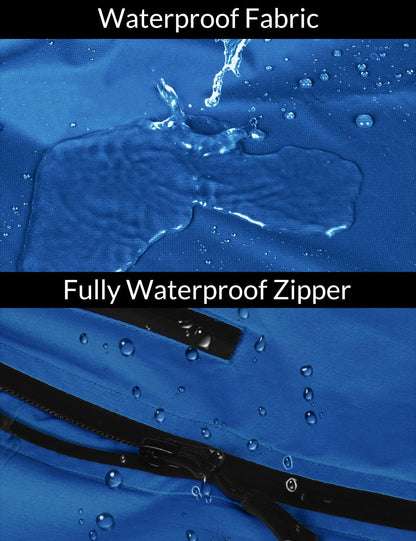 baleaf Men's Rain Jacket Waterproof Windbreaker Raincoat Running Cycling Golf Gear Hood Lightweight Reflective Packable Royal Blue 3XL