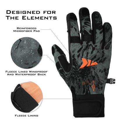 KastKing Mountain Mist Cold Weather Gloves - Ideal for Ice Fishing, Photography, or Hunting (Blackout, Large)