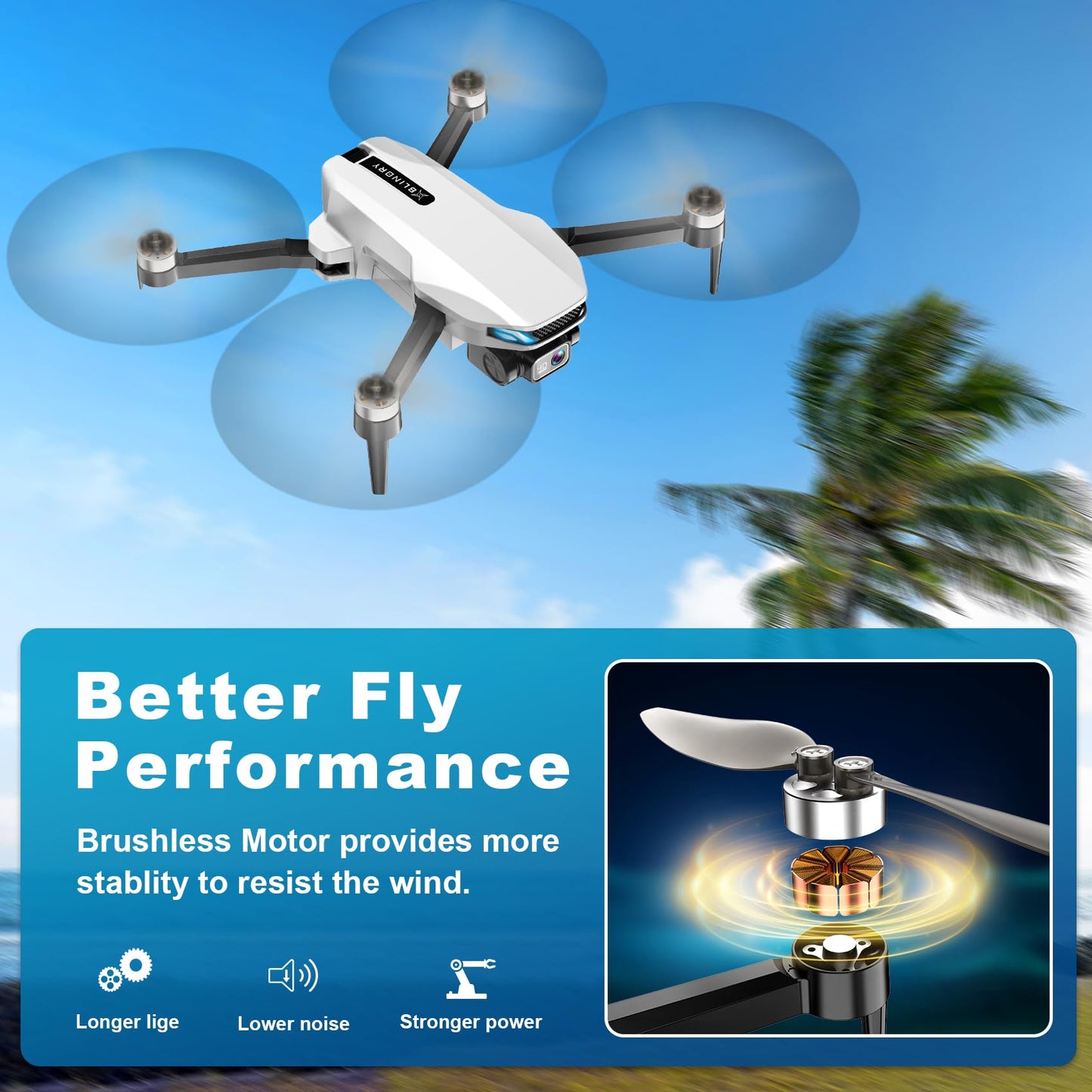 Drone with Camera for Adults, 2K HD GPS Drones with Auto Return, Follow Me, Circle Fly, Waypoint Fly, Optical Flow, Brushless Motor, Foldable 5G Transmission FPV Quadcopter
