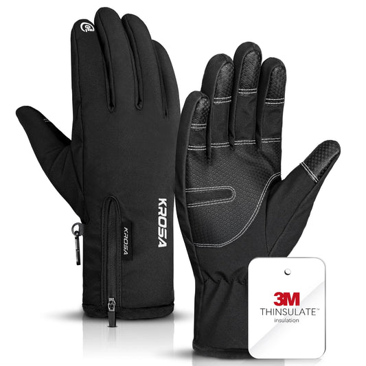 krosa 5-Layer Winter Gloves for Men & Women Made with 3M Thinsulate, -20℉ Waterproof Gloves for Cold Weather, Snow Ski Gloves with 10 Touchscreen Fingers