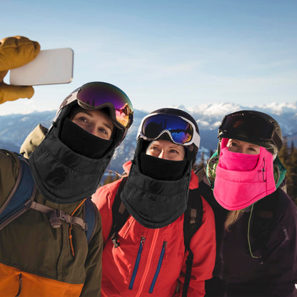 Balaclava Ski Mask Fleece Lining Windproof Warm Adjustable Thermal Winter Cold Weather Face Mask for Men Women White