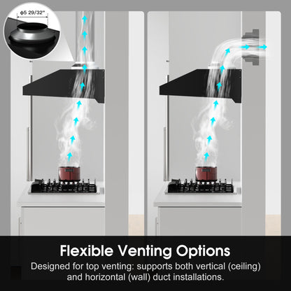 GASLAND Master 36 Inch Under Cabinet Range Hood, Matte Black, 700 CFM for Heavy-Duty Cooking Kitchen Exhaust Fan, 3-speed Powerful Stove Vent Hood 67dB, Three Filters Vent Hood with 5000K LED light