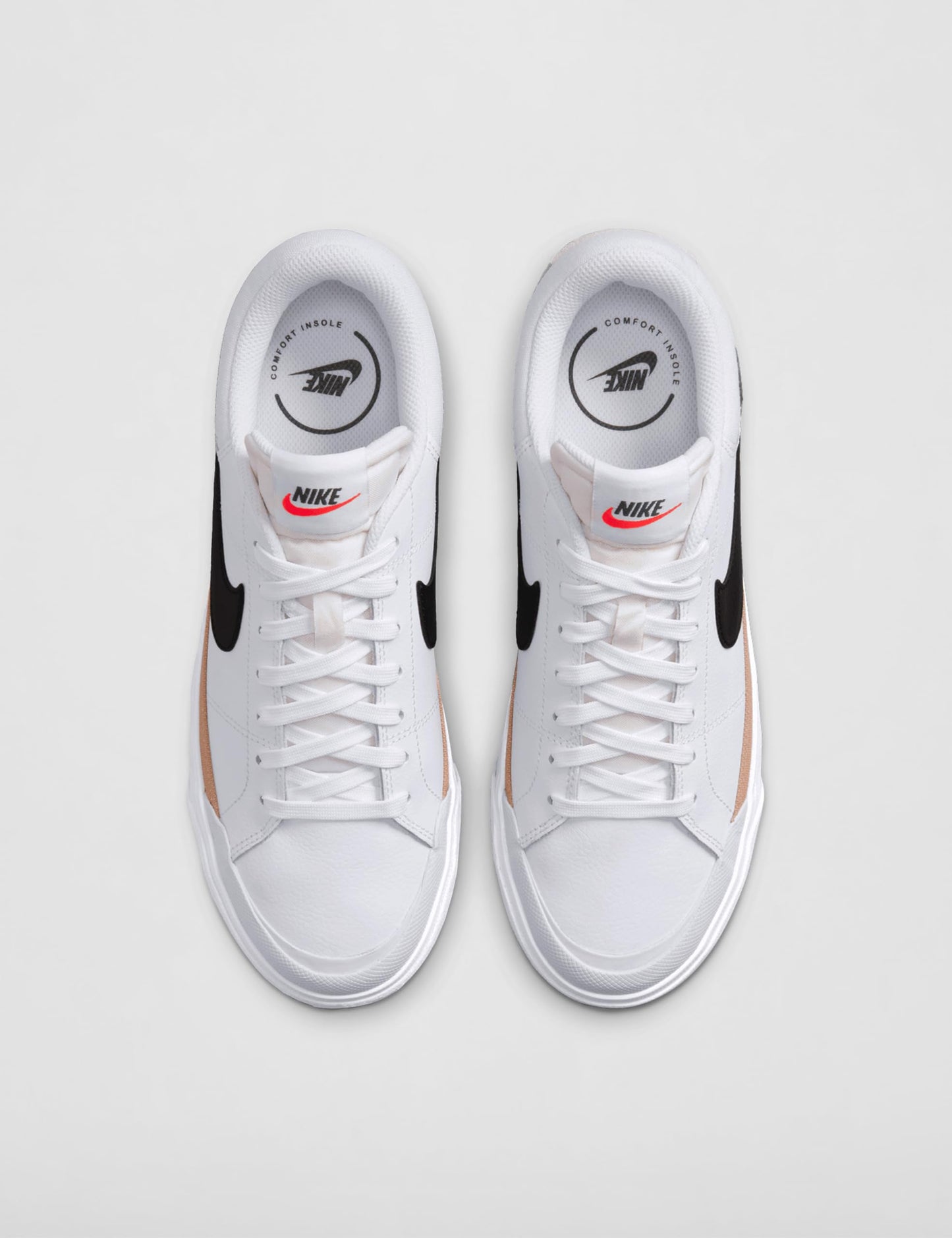 Nike Women's Court Legacy Lift Shoes, White/Black-Hemp-Team Orange, 7