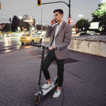 Electric Scooter Adults, 350W Motor, 19 Mph & 21 Miles Range Battery, 8.5" Folding E Scooters with Solid Tires, Portable Lightweight Scooter with Dual Braking, Bright Light, APP Control