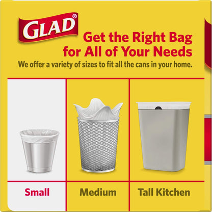 Glad Trash Bags, Small Garbage Bags - 4 Gallon White Trash Bag - 30 Count