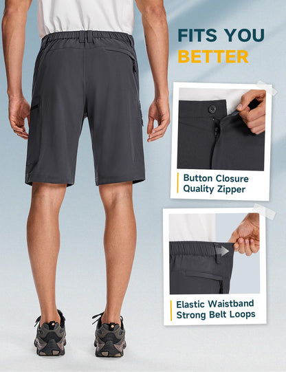 Moosehill Mens Cargo Hiking Shorts Lightweight Water Resistant for Casual Golf Work Tactical Fishing with 6 Pockets(Dark Grey, 36)