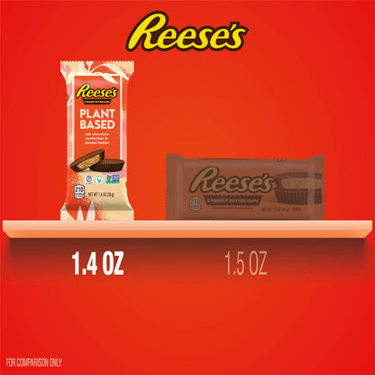REESE'S Plant Based Oat Chocolate Confection Peanut Butter Cups, Candy Packs, 1.4 oz (12 Count)