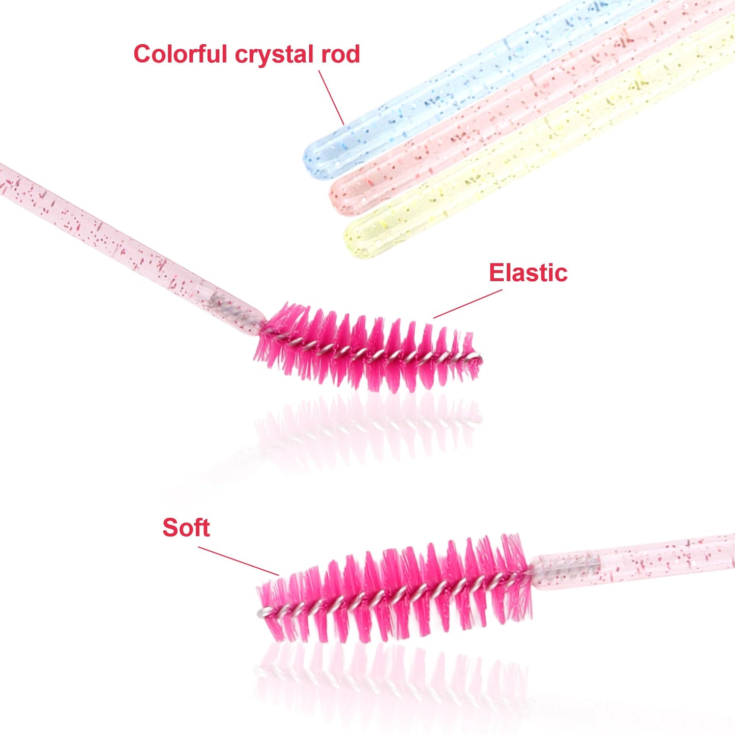 Exacoo 500pcs Eyebrow Brush Lash Spoolies for Eyelash Extensions Eyelash Brush Comb Disposable Mascara Wands Eye Lash Brush Eyebrow Spoolie