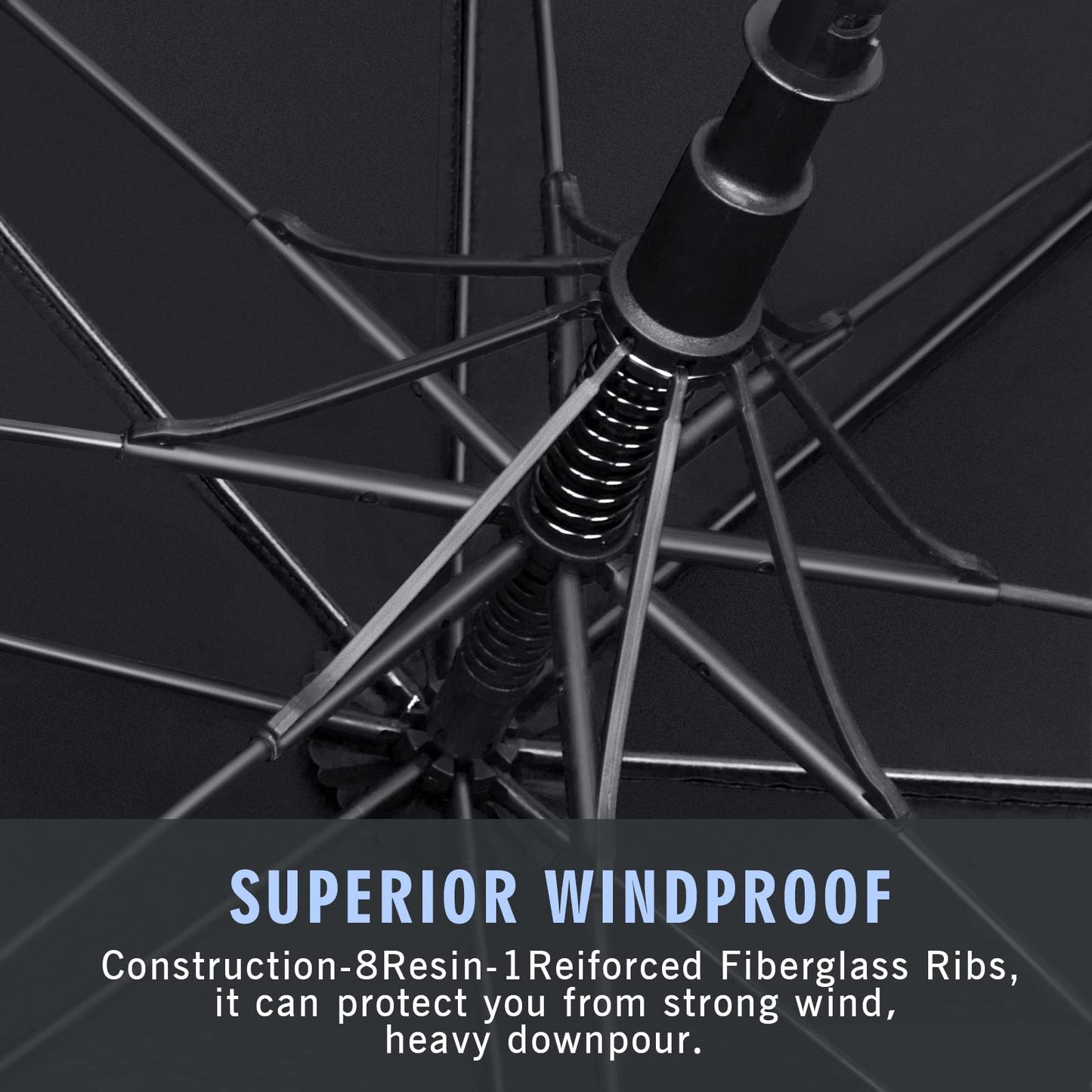 ZOMAKE Large Golf Umbrella for Rain Heavy Duty,Big Golf umbrellas Windproof,62 Inch Extra Large Oversized Umbrella(Black)