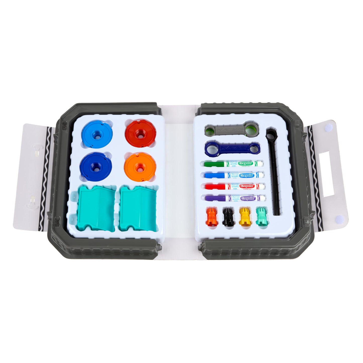 Crayola Colourwhirls Battle Arena Art Game, DIY Gyro Spin Art Toy, 4 Battling Spinning Top Toys, Birthday, Holiday for Kids, Ages 6+