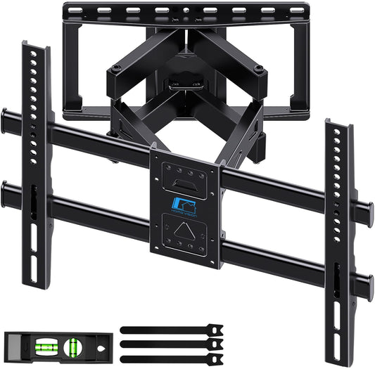 HOME VISION Full Motion TV Wall Mount Bracket for 32-85 Inch Flat/Curved TVs, Dual Articulating Arms with Swivel Tilt Level, 132Lbs Capacity, Fits 16 Inch Studs, Max VESA 600x400mm