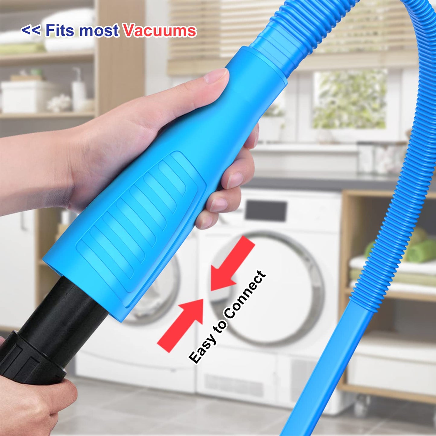 Sealegend 2 Pieces Dryer Vent Cleaner Kit and Flexible Dryer Lint Brush Vacuum Hose Attachment Power Lint Remover Refrigerator Coil Brush