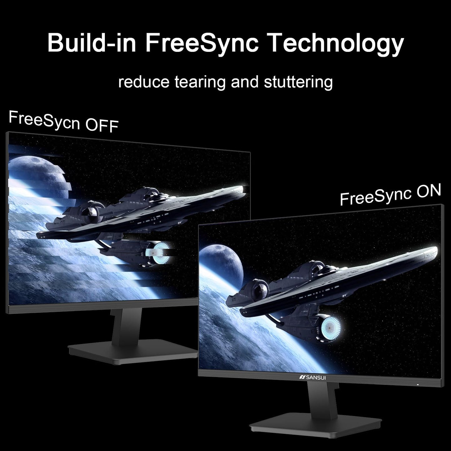 SANSUI 27-Inch IPS Monitor, 120Hz, Full HD 1920x1080, HDMI and DisplayPort, VESA Mountable