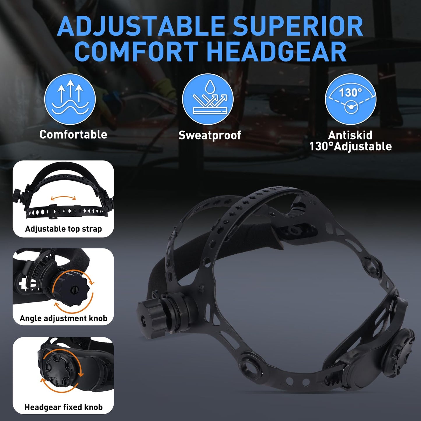 3.94”×3.82” Large Viewing Welding Helmet, True Color Auto Darkening Welding Helmet, Solar/Rechargeable Battery Power Welding Hood With 4 Arc Sensor, Wide Shade 4/5-9/9-13 Welding Mask For TIG MIG ARC