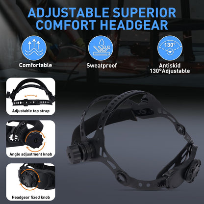 3.94”×3.82” Large Viewing Welding Helmet, True Color Auto Darkening Welding Helmet, Solar/Rechargeable Battery Power Welding Hood With 4 Arc Sensor, Wide Shade 4/5-9/9-13 Welding Mask For TIG MIG ARC