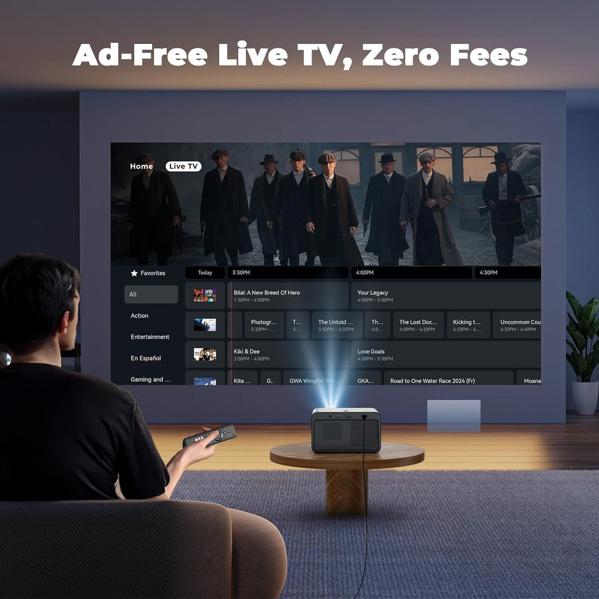 Projector with WiFi and Bluetooth: [1800 ANSI/Ai Auto Focus/800+ Apps/Compatible with Netflix] Outdoor-Projector 4K Support 1080P Smart Live TV Movie Lisowod L03Pro Projector for Home Theater