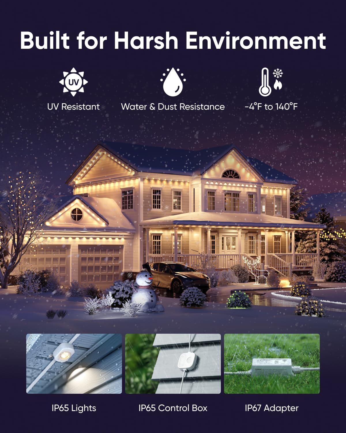 eufy Permanent Outdoor Lights E22, 50ft with 30 Triple-LED Lights