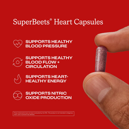 Humann SuperBeets Beet Root Capsules Quick Release 1000mg, Helps Support Nitric Oxide Production, Blood Pressure, Heart Health, Contains Non-GMO Beetroot Powder, Studied Antioxidants 90 Count