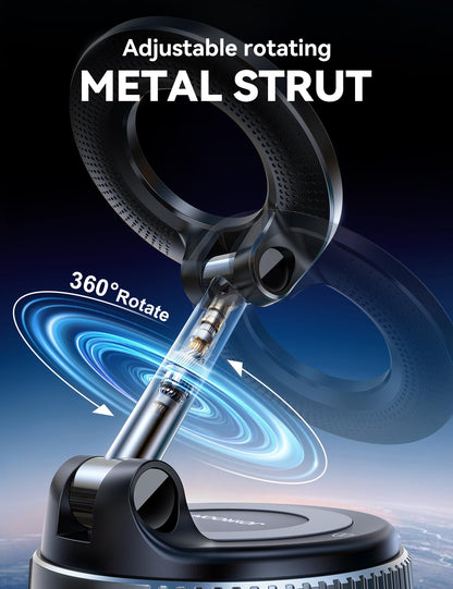 JOYROOM Magsafe Car Mount, Car Mount for iPhone with Strong Magnet, 360° Metal Strut Vacuum Suction Cup Phone Mount for iPhone 17 Air Pro Max/16 15 14 13 12 Series& Android Magsafe Case, Dark Blue