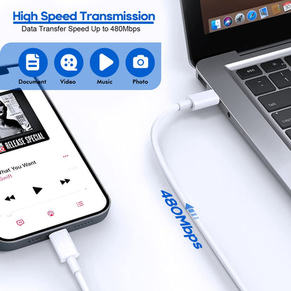 Fast iPhone Charger, iPhone Charger Fast Charging 2Pack Quick Chargers 6ft Long USB C to Lightning Cable Quick Charging Cord USB Charge Block Adapter for iPhone 14 Plus/14 ProMax/13 Mini 12/11/XS/iPad