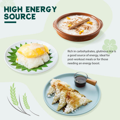 Soeos Sweet Sticky Rice 2lbs, Premium Glutinous Rice, All Natural Gluten Free Sticky Rice for Desserts or Rice Cakes, Rich in Fibers