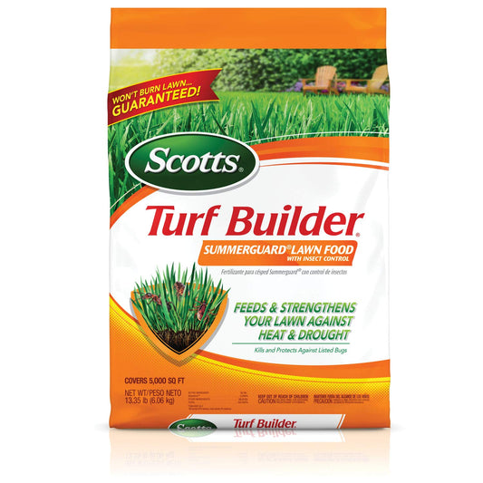 Scotts Turf Builder SummerGuard Lawn Food with Insect Control, Fertilizer and Insect Killer, 5,000 sq. ft., 13.35 lbs.