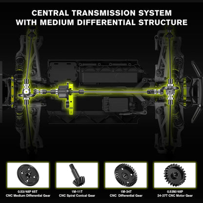 RIAARIO 1/10 Brushless RC Cars, Monster Truck, 50+ MPH, 4WD, Waterproof, Carbon Fiber, Black, Ages 8+