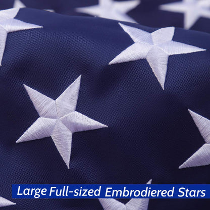 American Flag 5x8 Outdoor Heavy Duty, Embroidered Stars Flag, The Strongest Longest Lasting 5x8 ft American Flag Embroidered Stars/Sewn Stripes/Brass Grommets…