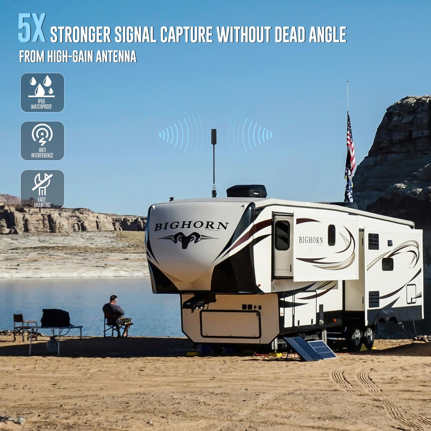 HiBoost Cell Phone Booster for RV |Travel 3.0 RV Max Signal Booster| 2025 New Version | Boosts 4G 5G LTE | Cell Booster | Folding Antenna Bracket |All U.S.Carriers Verizon,AT&T,T-Mobile FCC Approved