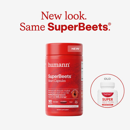 Humann SuperBeets Beet Root Capsules Quick Release 1000mg, Helps Support Nitric Oxide Production, Blood Pressure, Heart Health, Contains Non-GMO Beetroot Powder, Studied Antioxidants 90 Count