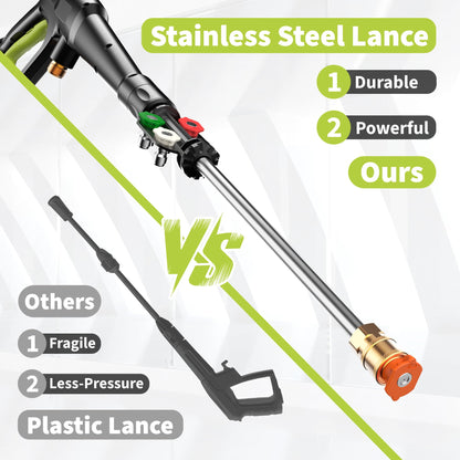 5000 Max Adjustable PSI Pressure Washer, 2 Max GPM Power Washer with 33 FT Hose Reel, Steel Wand, 500ml Foam Cannon, 4-Nozzle Set, Electric Pressure Washer for Cars, Fences, Patios