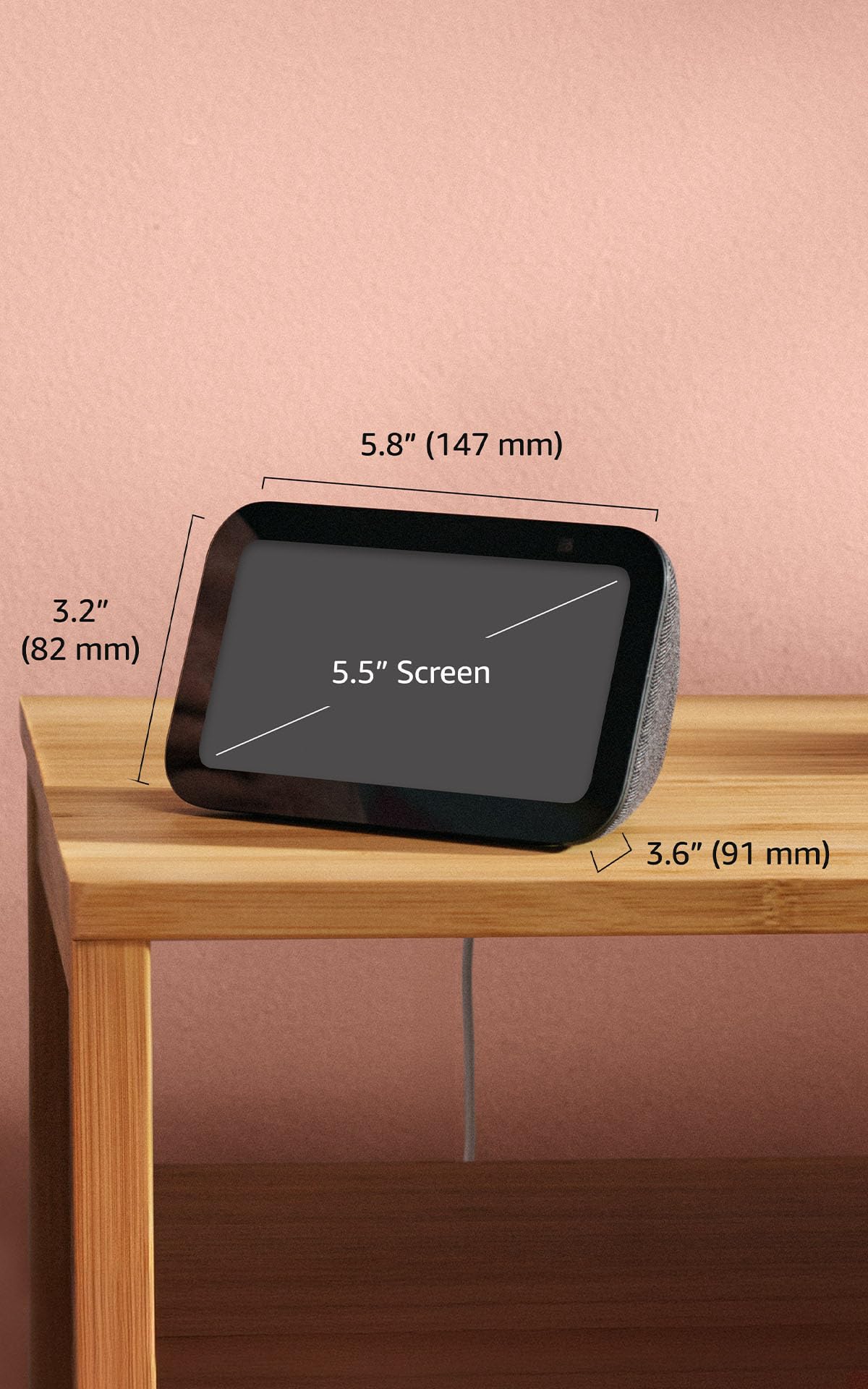 Amazon Echo Show 5 (newest model), Smart display with Alexa+ Early Access, 2x the bass and clearer sound, Glacier White