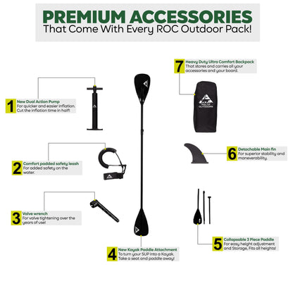 Polar Outdoors by Roc Inflatable Stand Up Paddle Board with Premium SUP Paddle Board Accessories, Wide Stable Design, Non-Slip Comfort Deck for Youth & Adults (Orchid)