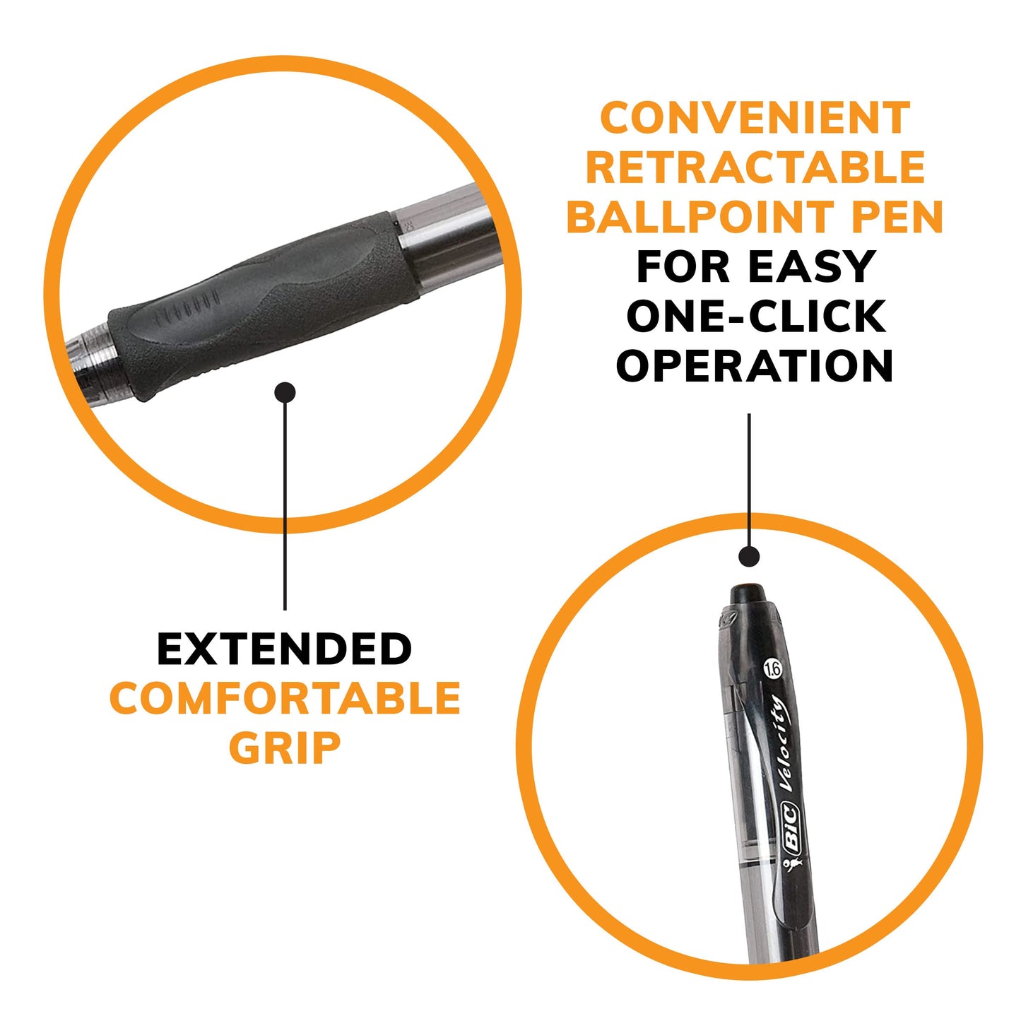 BIC Glide Bold Retractable Ball Point Pen, Bold Point (1.6mm), Black, Great For Everyday Use, 4-Count