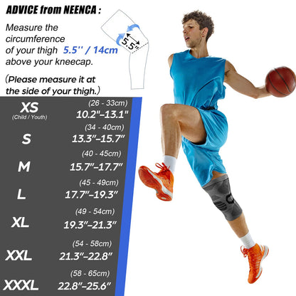 NEENCA Professional Knee Brace for Pain Relief, Medical Knee Compression Sleeve, Knee Support with Horizontal Knit Tech for Meniscus Tear, ACL, Arthritis, Joint Pain, Runner, Workout- FSA/HSA APPROVED