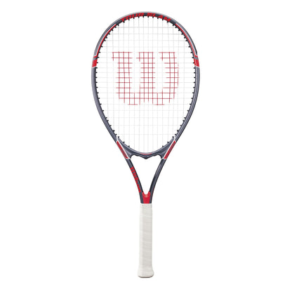 Wilson Tour Slam Adult Recreational Tennis Racket - Grip Size 3 - 4 3/8", Red/Grey
