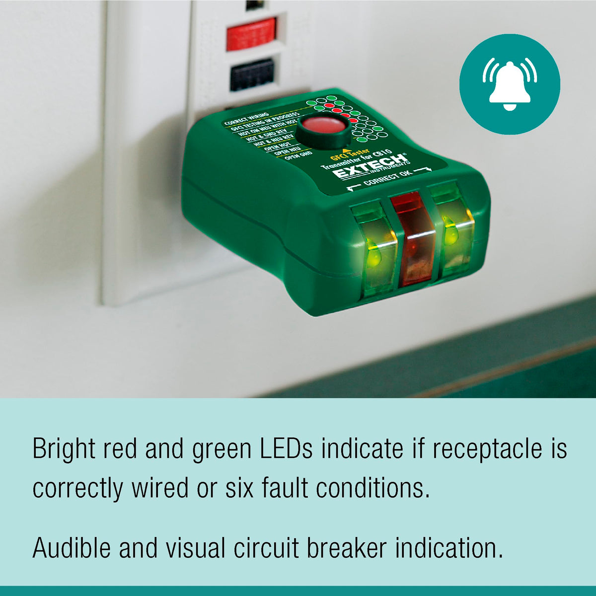 Extech CB10 Circuit Breaker Finder, Locates fuses/Breakers, Tests receptacles and GFCI Circuits