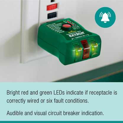 Extech CB10 Circuit Breaker Finder, Locates fuses/Breakers, Tests receptacles and GFCI Circuits